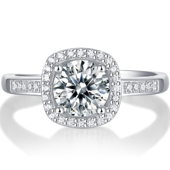 Sterling 925 Silver Moissanite Ring L-MR0199-9.0
