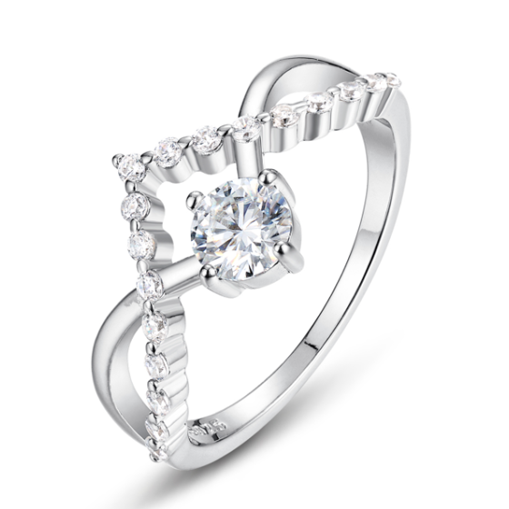 Sterling 925 Silver Moissanite Ring L-MR0052