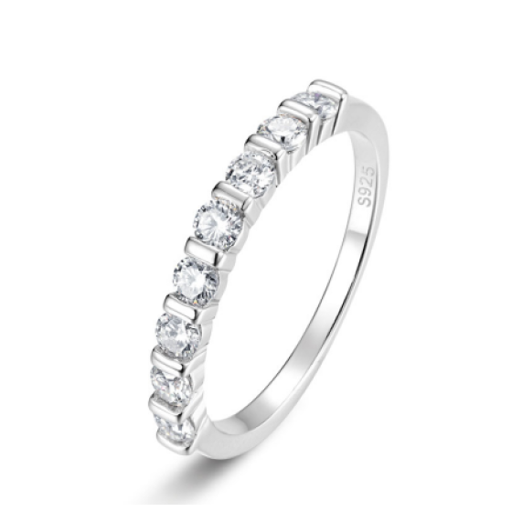 Sterling 925 Silver Moissanite Ring L-MR0224