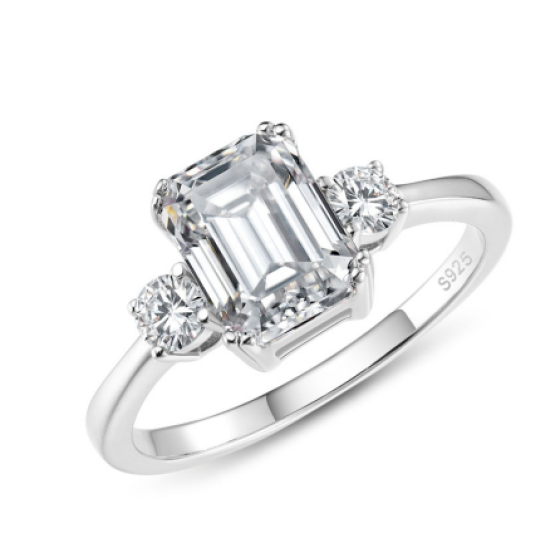 Sterling 925 Silver Moissanite Ring L-MR0227-3CT