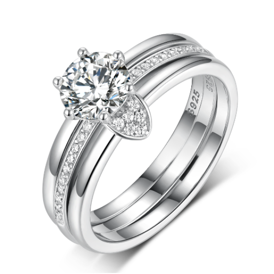 Sterling 925 Silver Moissanite Ring L-MR0055