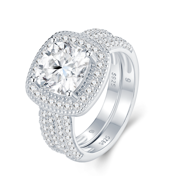 Sterling 925 Silver Moissanite Ring L-MR0262