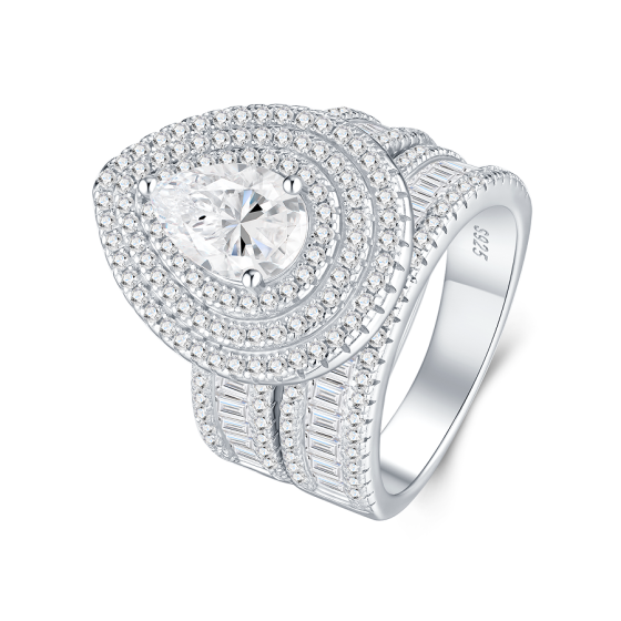 Sterling 925 Silver Moissanite Ring L-MR0272