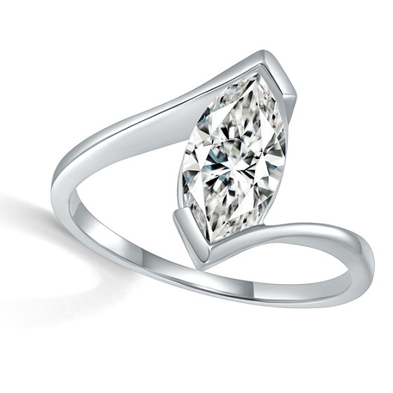 Sterling 925 Silver Moissanite Ring L-MR0288