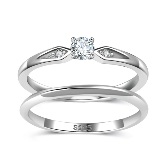 Sterling 925 Silver Moissanite Ring L-MR0291
