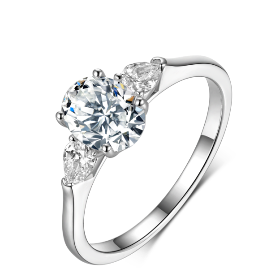Sterling 925 Silver Moissanite Ring L-MR0056
