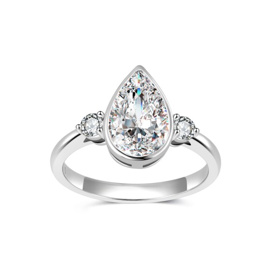 Sterling 925 Silver Moissanite Ring L-MR0301