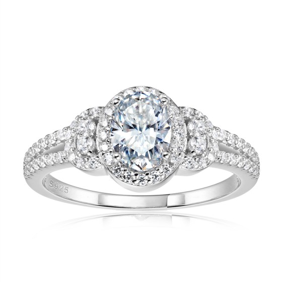 Sterling 925 Silver Moissanite Ring L-MR0305