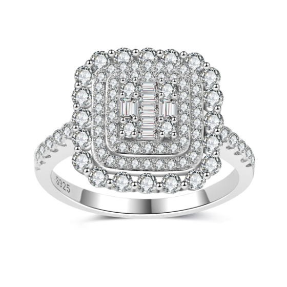 Sterling 925 Silver Moissanite Ring L-MR0309