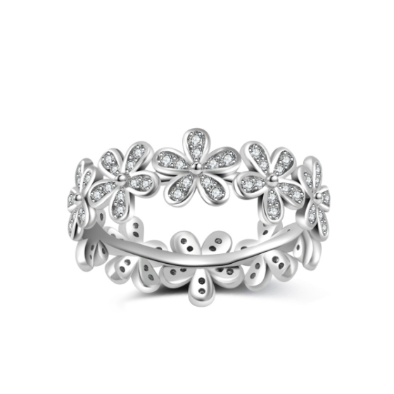 Sterling 925 Silver Moissanite Ring L-MR0354