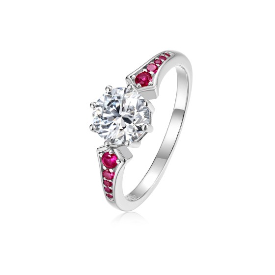Sterling 925 Silver Moissanite Ring L-MR0369
