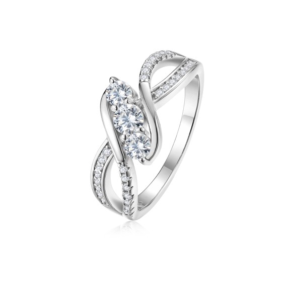 Sterling 925 Silver Moissanite Ring L-MR0371