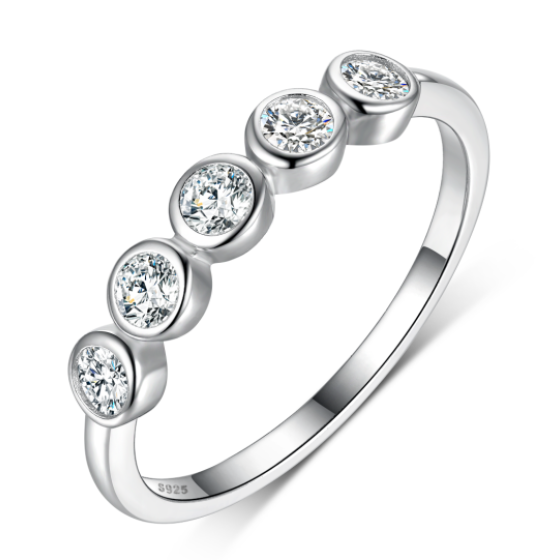 Sterling 925 Silver Moissanite Ring L-MR0058