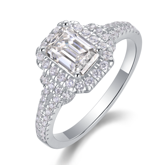 Sterling 925 Silver Moissanite Ring L-MR0386