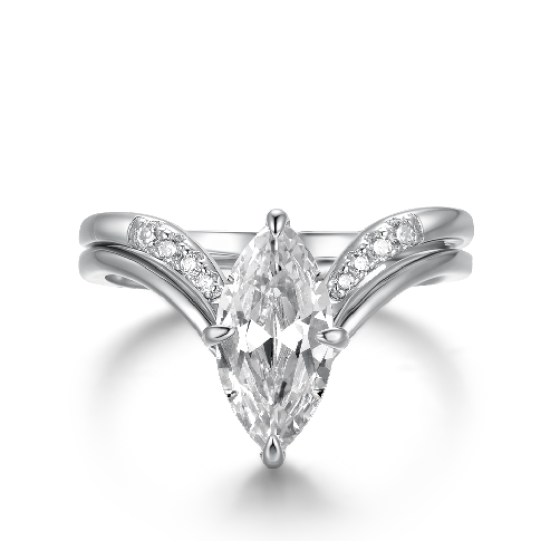 Sterling 925 Silver Moissanite Ring L-MR0096-6*12
