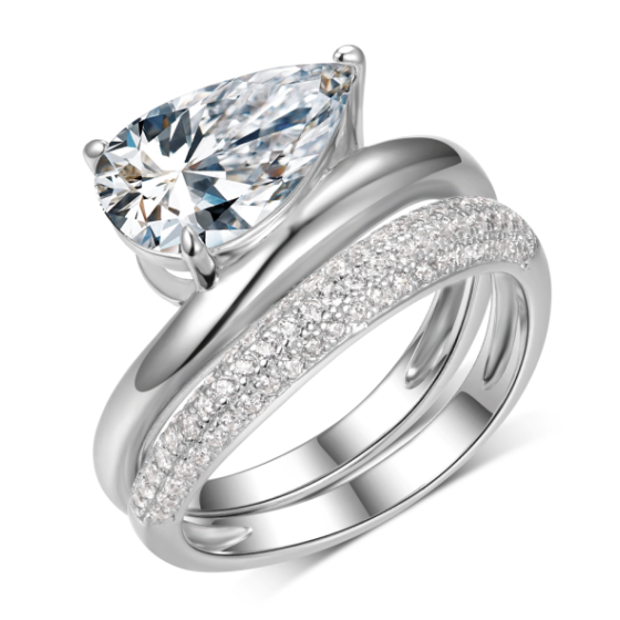 Sterling 925 Silver Moissanite Ring L-MR0112