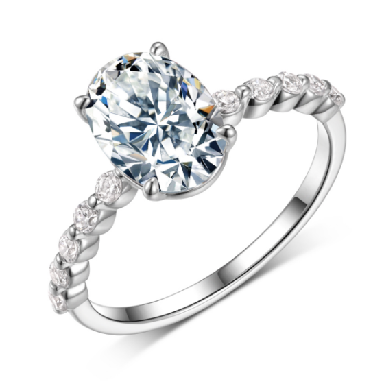 Sterling 925 Silver Moissanite Ring L-MR0157
