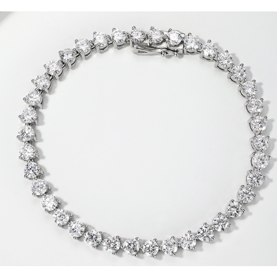 Sterling 925 Silver Moissanite Bracelet L-MB0031-5L-ML-M-18CL-M