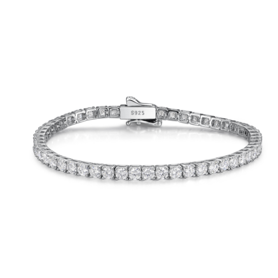 Sterling 925 Silver Moissanite Bracelet L-MB0013-2.5-16CL-M
