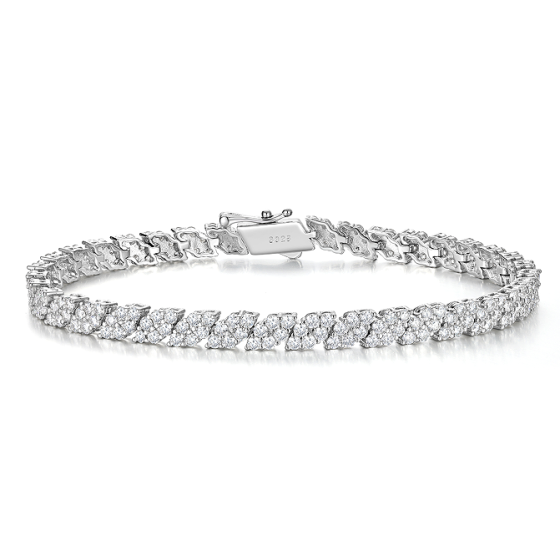Sterling 925 Silver Moissanite Bracelet L-MB0040-17.8CL-M
