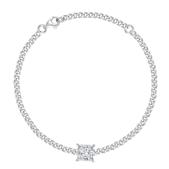 Sterling 925 Silver Moissanite Bracelet L-MB0038-SQ-2CT