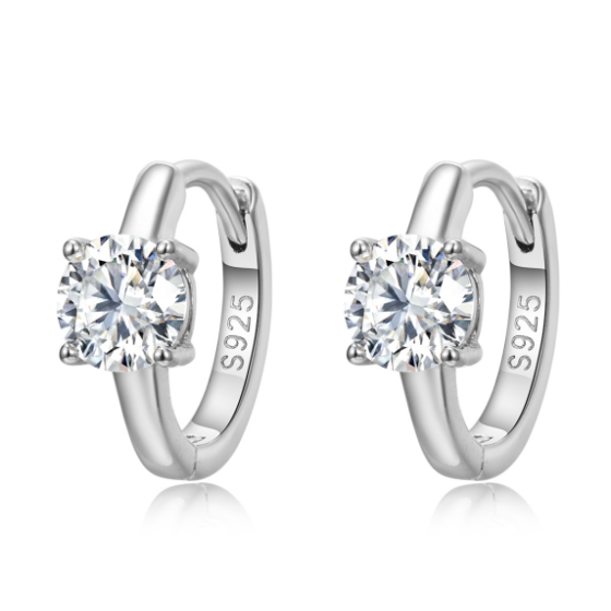 Sterling 925 Silver Moissanite Earrings L-ME0045-5.0