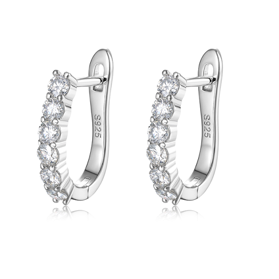 Sterling 925 Silver Moissanite Earrings L-ME0144