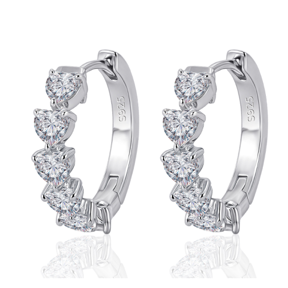 Sterling 925 Silver Moissanite Earrings L-ME0069