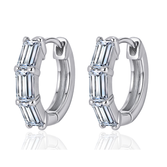 Sterling 925 Silver Moissanite Earrings L-ME0070
