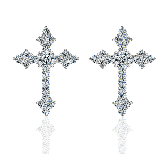 Sterling 925 Silver Moissanite Earrings L-ME0080