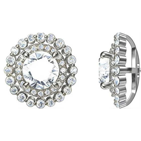 Sterling 925 Silver Moissanite Earrings L-ME0166