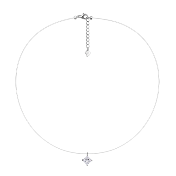Sterling 925 Silver Moissanite Necklace L-MP0048-8*8