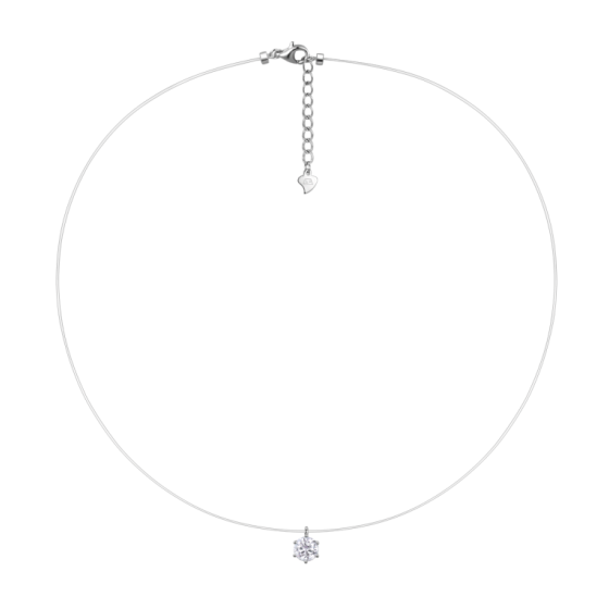 Sterling 925 Silver Moissanite Necklace L-MP0050-6.5