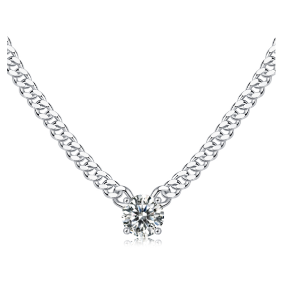 Sterling 925 Silver Moissanite Necklace L-MP0064-RS-2CT