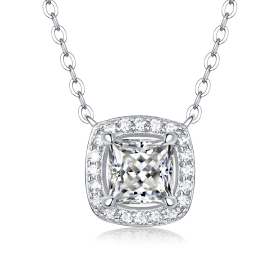 Sterling 925 Silver Moissanite Necklace L-MP0009