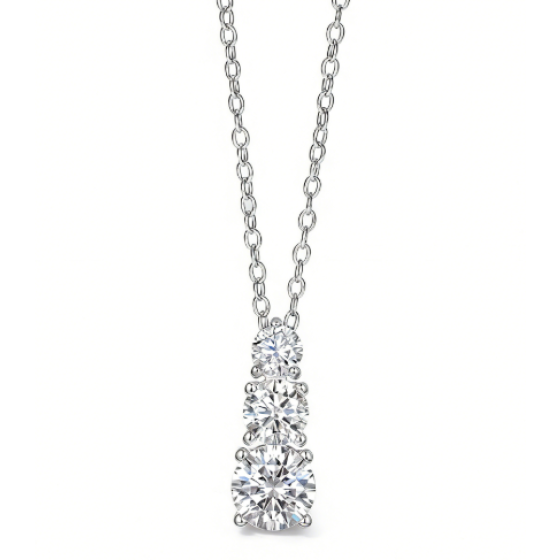 Sterling 925 Silver Moissanite Necklace L-MP0081