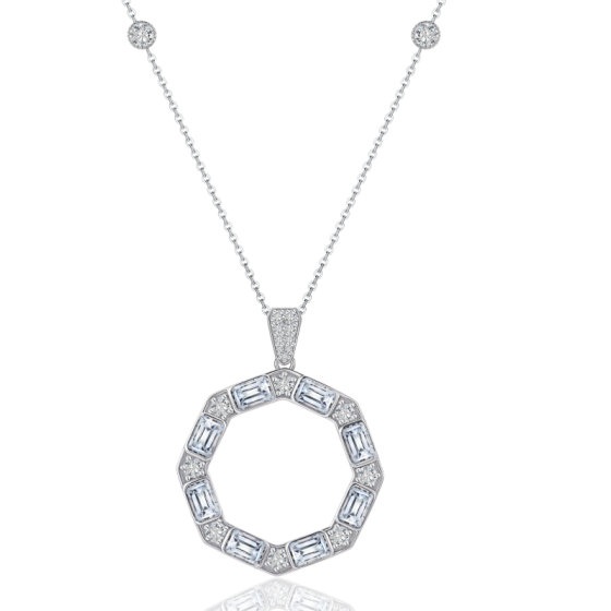 Sterling 925 Silver Moissanite Necklace L-MP0083
