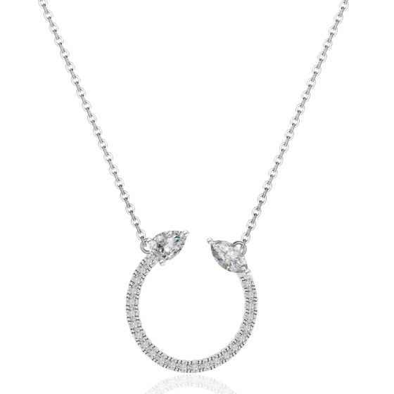 Sterling 925 Silver Moissanite Necklace L-MP0086