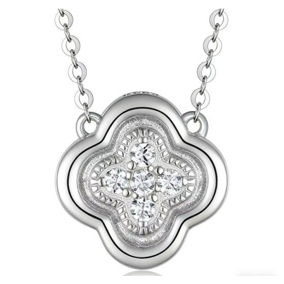 Sterling 925 Silver Moissanite Necklace L-MP0016