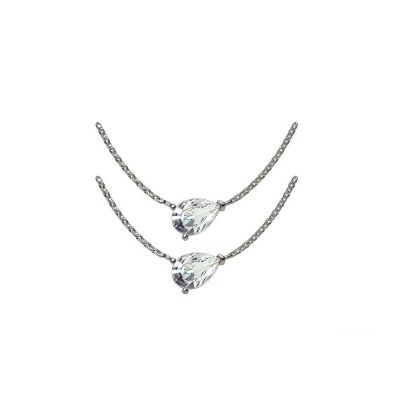 Sterling 925 Silver Moissanite Necklace L-MP0098-2CT