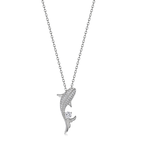 Sterling 925 Silver Moissanite Necklace L-MP0103