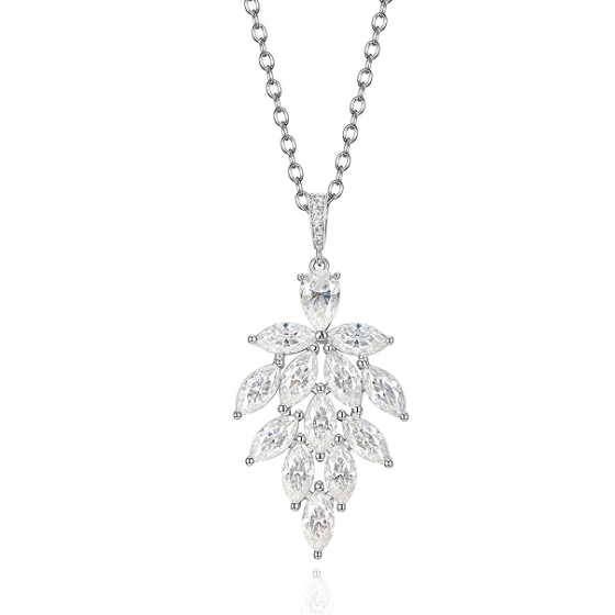 Sterling 925 Silver Moissanite Necklace L-MP0120