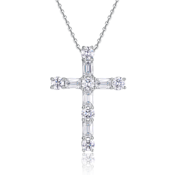 Sterling 925 Silver Moissanite Necklace L-MP0131