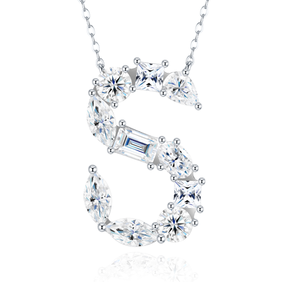 Sterling 925 Silver Moissanite Necklace L-MP0133-S