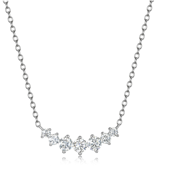 Sterling 925 Silver Moissanite Necklace L-MP0140