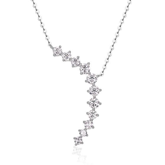 Sterling 925 Silver Moissanite Necklace L-MP0147
