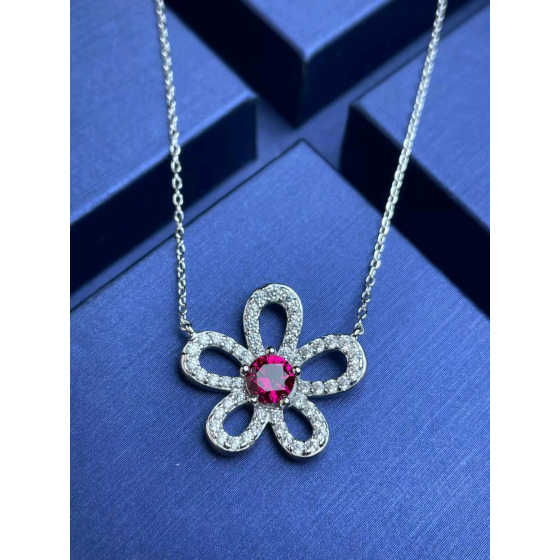 Lab Ruby Necklace (ZHF-P0957)