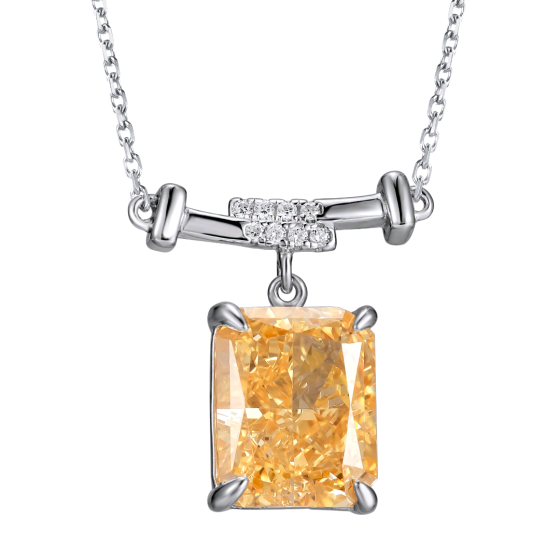 Yellow Cubic Zirconia Necklace (ZHF-P0756Y)