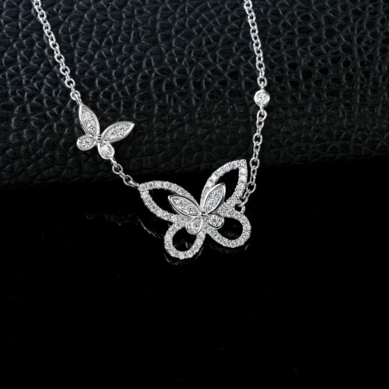 925 Sterling Silver Cubic Zirconia Necklace(P1030)