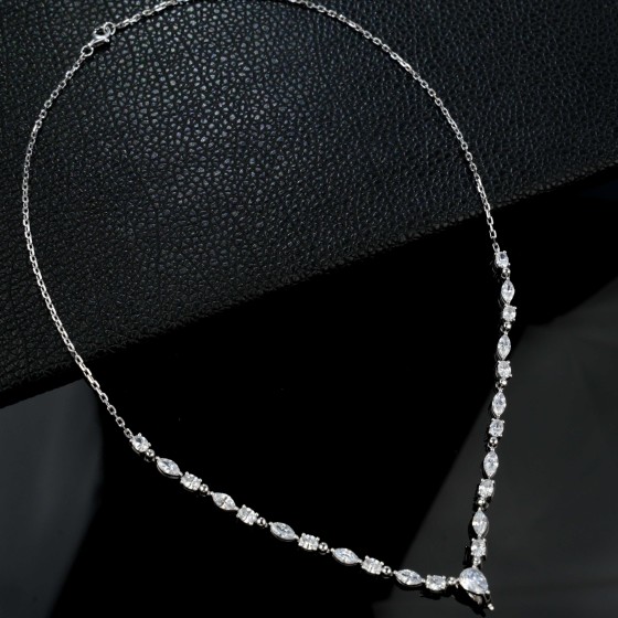 925 Sterling Silver Cubic Zirconia Necklace(P20250911)